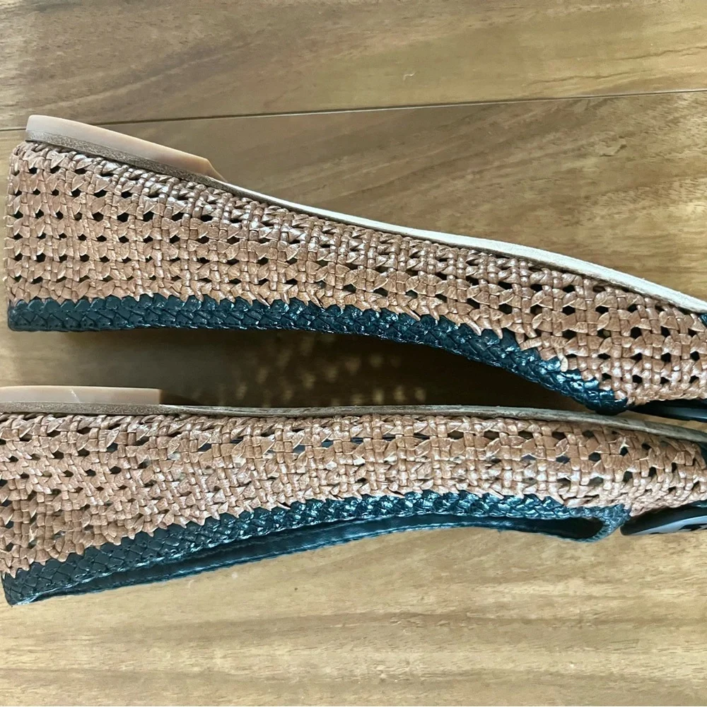 Tory Burch chelsea Woven Flats with Black/brown size 8